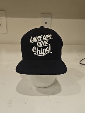 Reason Black Suede Snapback Hat with White Embroidered Script